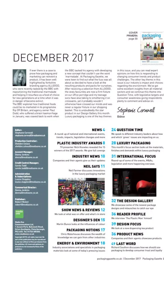 Captures d'écran de Packaging Gazette