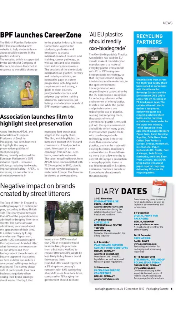 Captures d'écran de Packaging Gazette