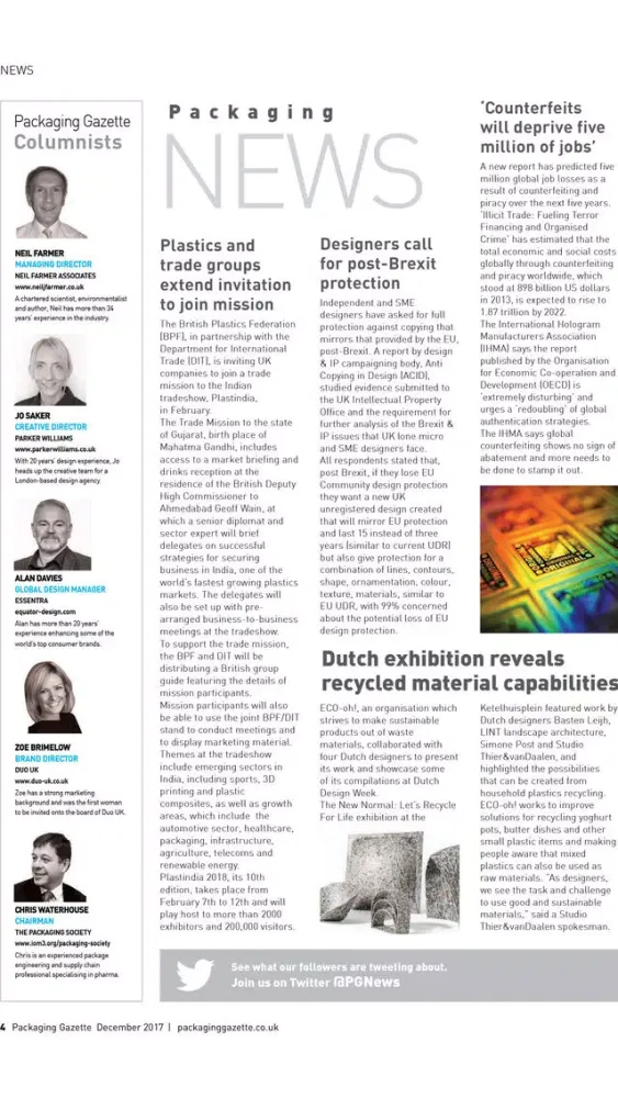 Captures d'écran de Packaging Gazette