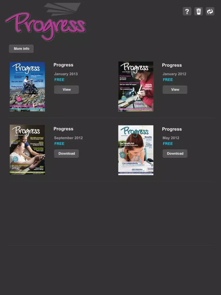 Progress Magazine iPad  スクリーンショット