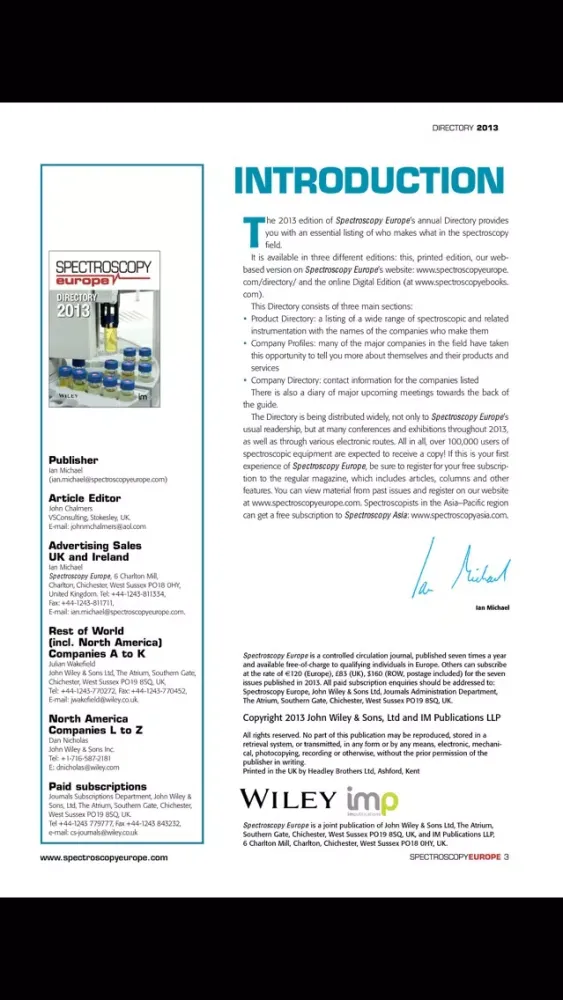 Скриншоты Spectroscopy Europe