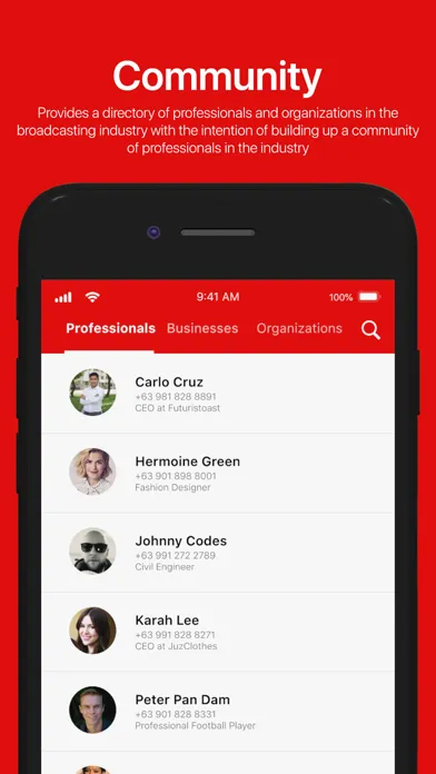Capturas de tela do APB App