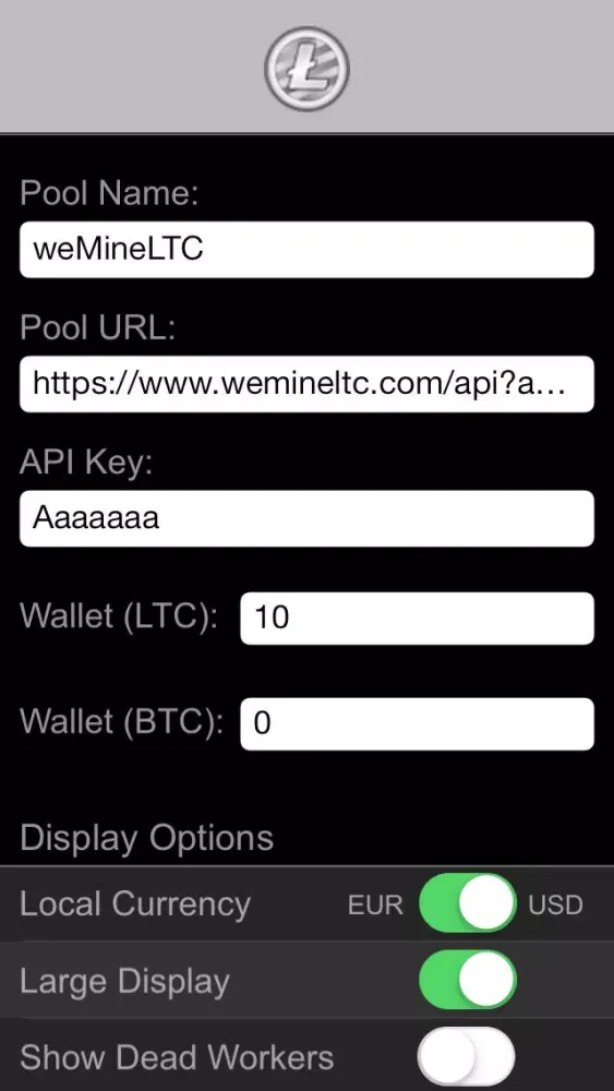 Capturas de tela do Miner Stats