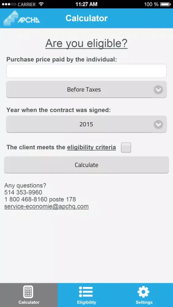 New housing tax and rebate calculator - APCHQ应用截图