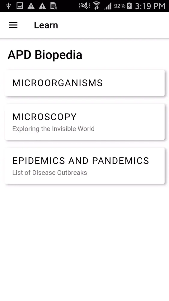 APD SG Outbreak Watch Screenshots