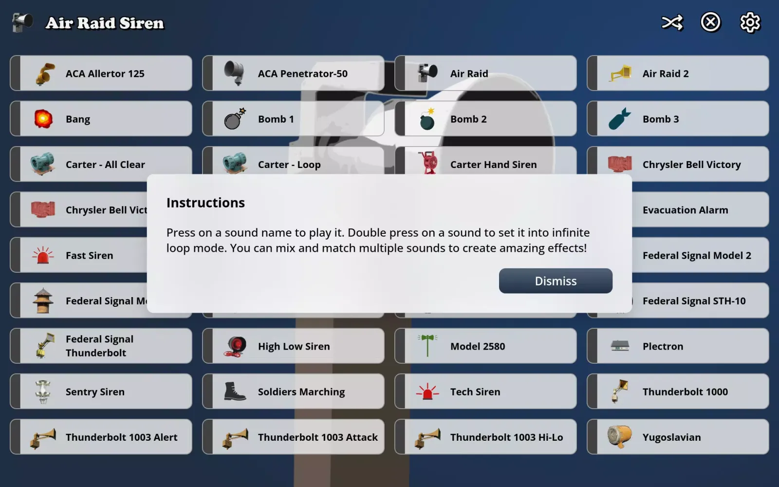 Air Raid Siren Soundboard Screenshots