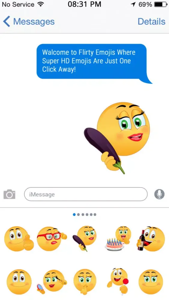 Скриншоты Flirty Emoji Stickers - Dirty Icons and Sexy Text