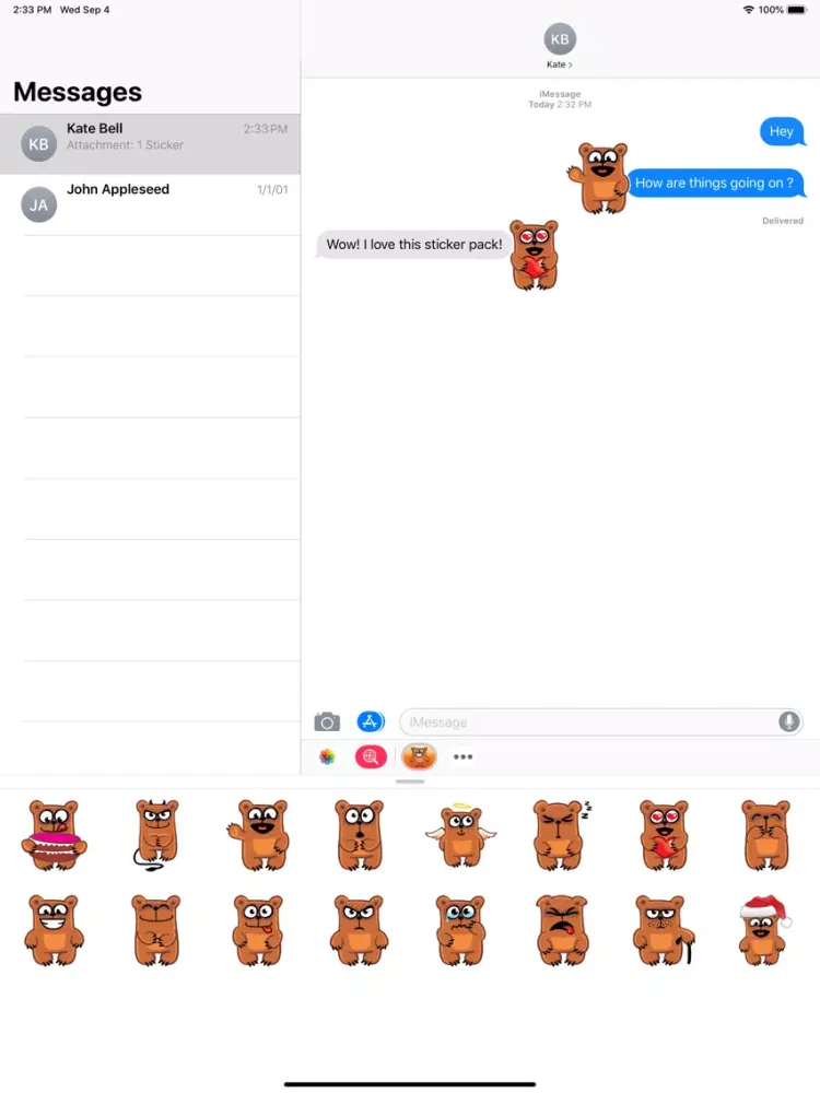 Bear Emoji Stickers iPad  سکرین شاٹس