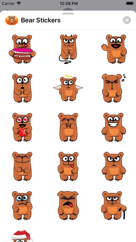 Bear Emoji Stickers سکرین شاٹس