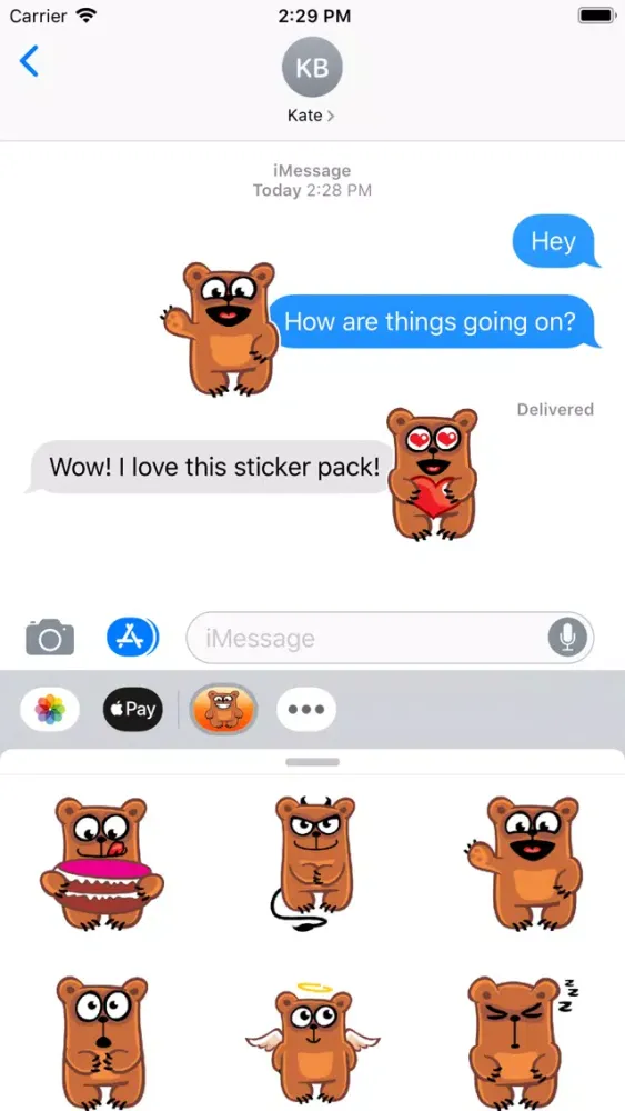 Bear Emoji Stickers سکرین شاٹس