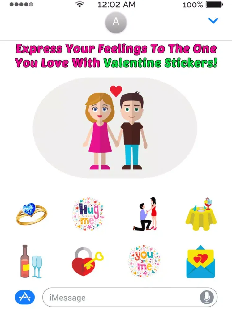 Valentine's Day Love Stickers iPad  سکرین شاٹس
