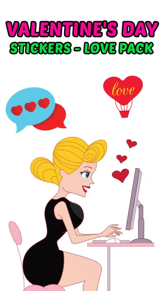 Valentine's Day Love Stickers سکرین شاٹس