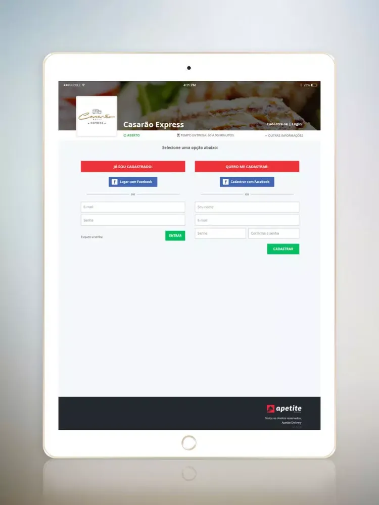 Ảnh chụp màn hình của Casarão Express iPad 