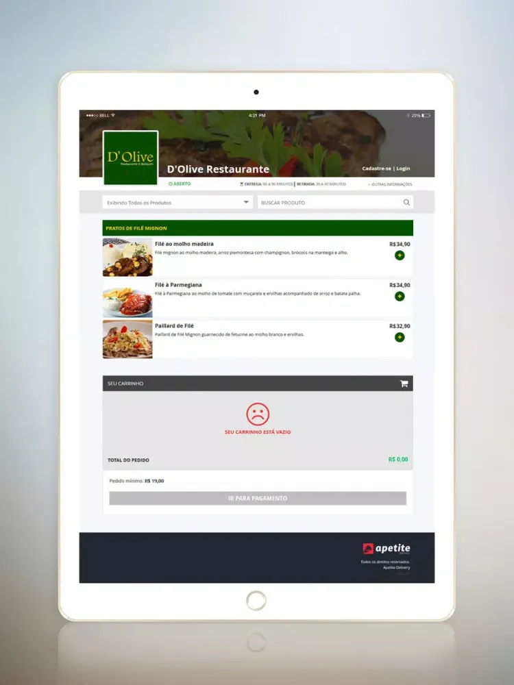 D'olive Restaurante iPad 应用截图