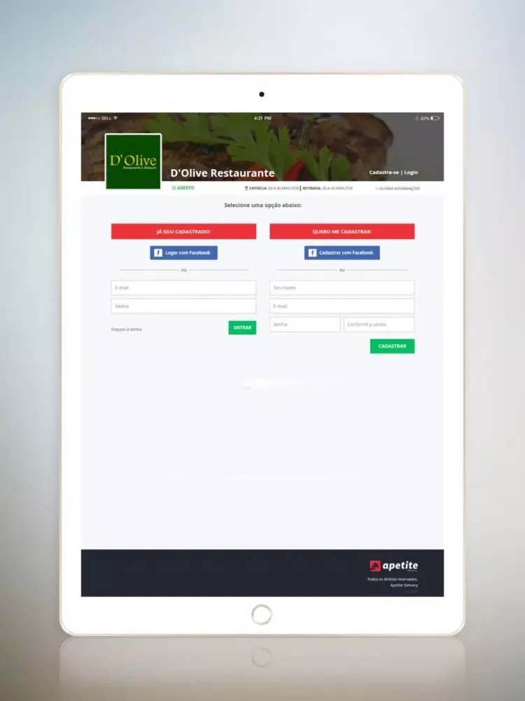 D'olive Restaurante iPad 应用截图