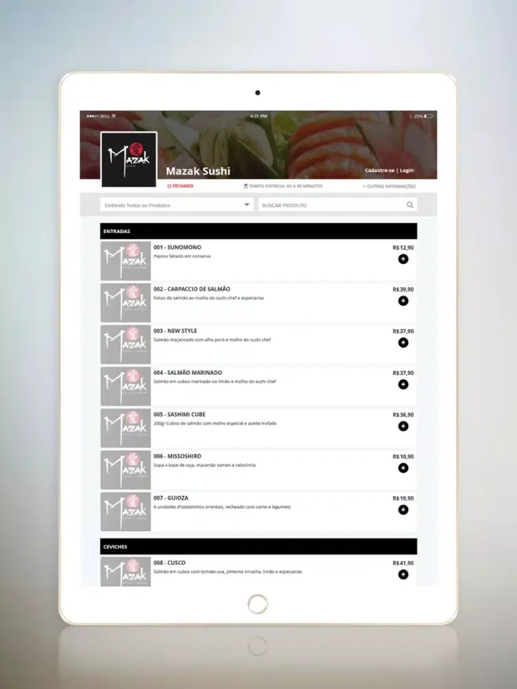 Mazak Sushi iPad  Ekran Görüntüleri