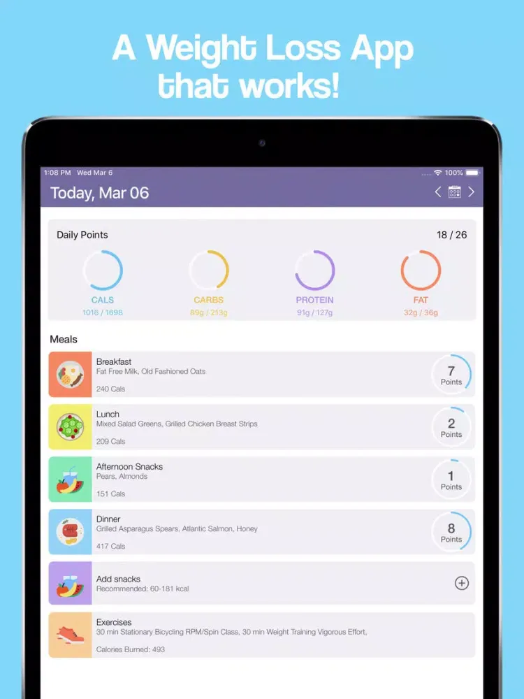 Tangkapan skrin iFlex Smart Points Tracker iPad 