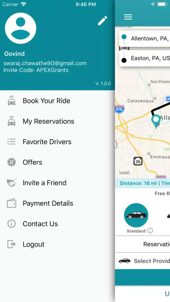 Captures d'écran de APEX Reserve Rides/Deliveries