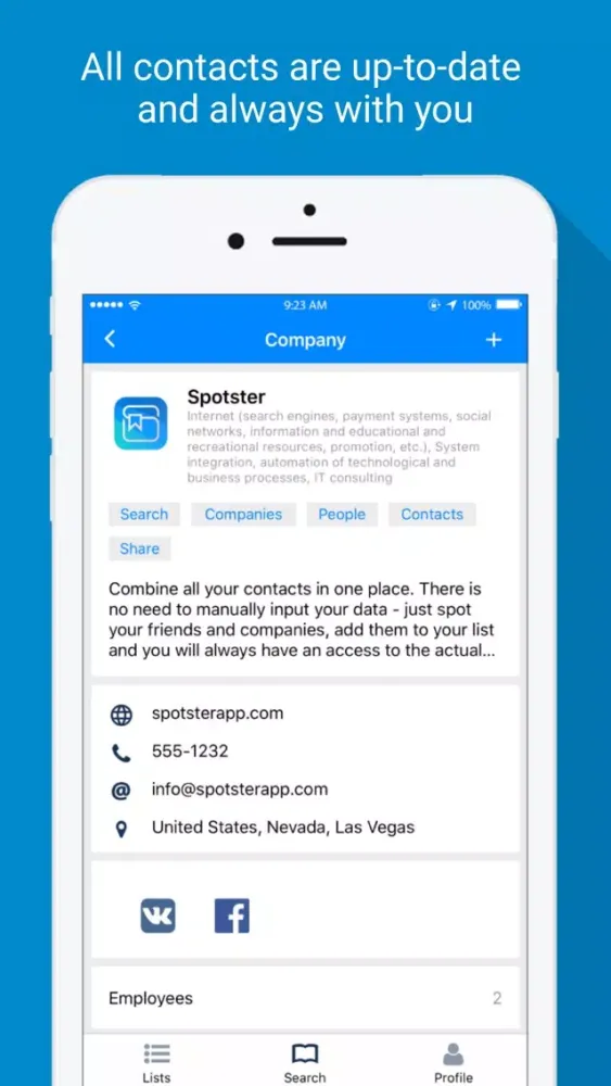 Скриншоты Spotster – your smart.phone.book