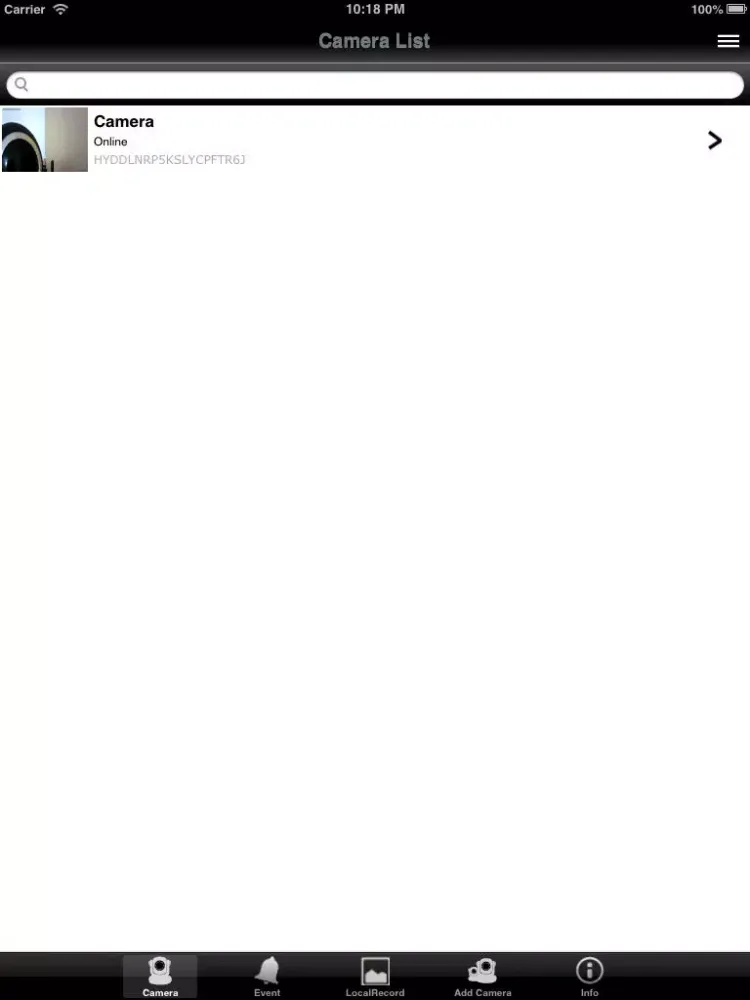 Capturas de pantalla de P2PCameraOne iPad 