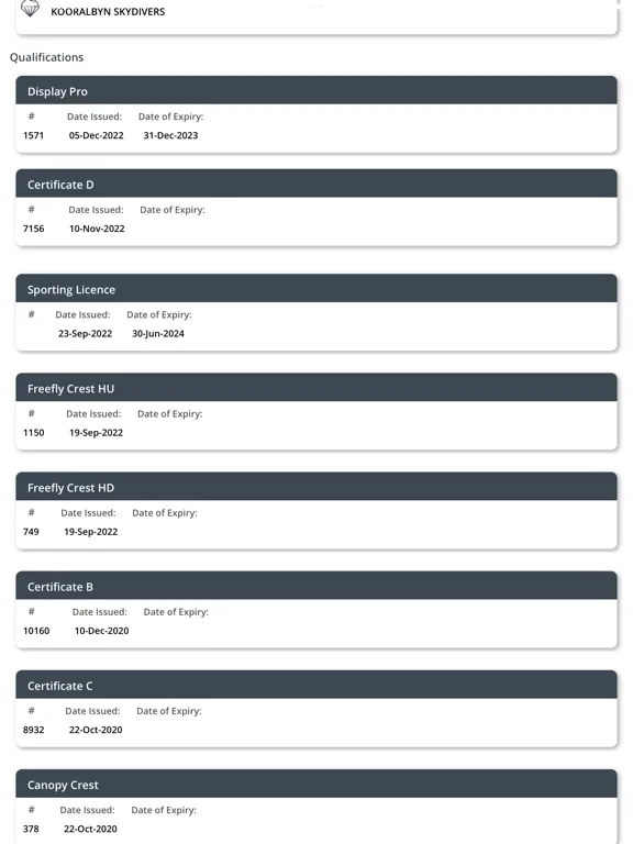 Ảnh chụp màn hình của APF Membership iPad 