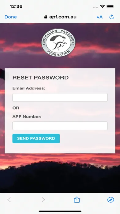 Ảnh chụp màn hình của APF Membership