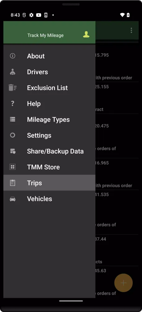 Track My Mileage Screenshots