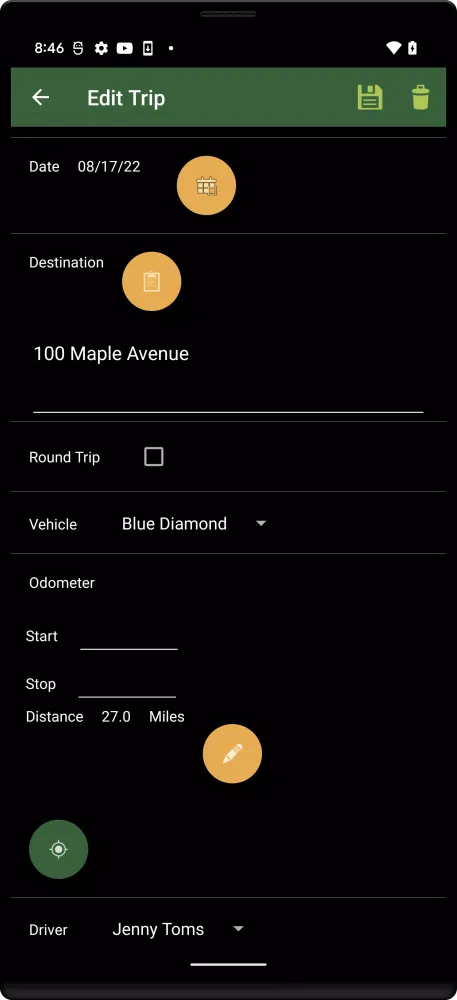 Track My Mileage Screenshots
