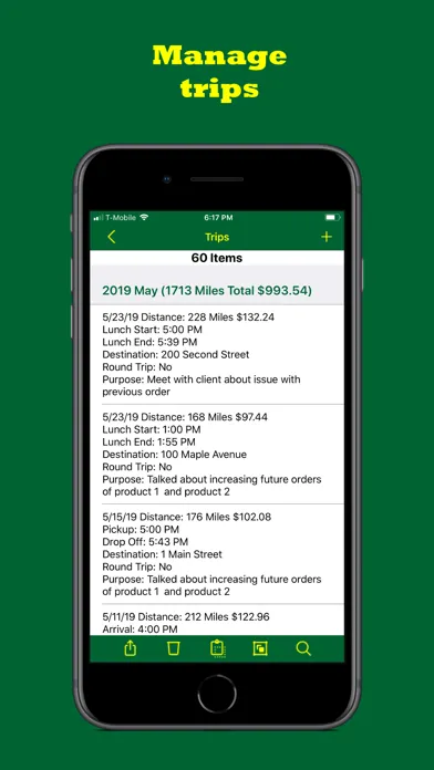 Track My Mileage And Time Screenshots