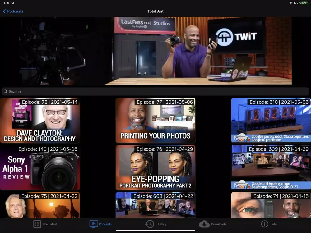 TWiT tv Player iPad  Ekran Görüntüleri