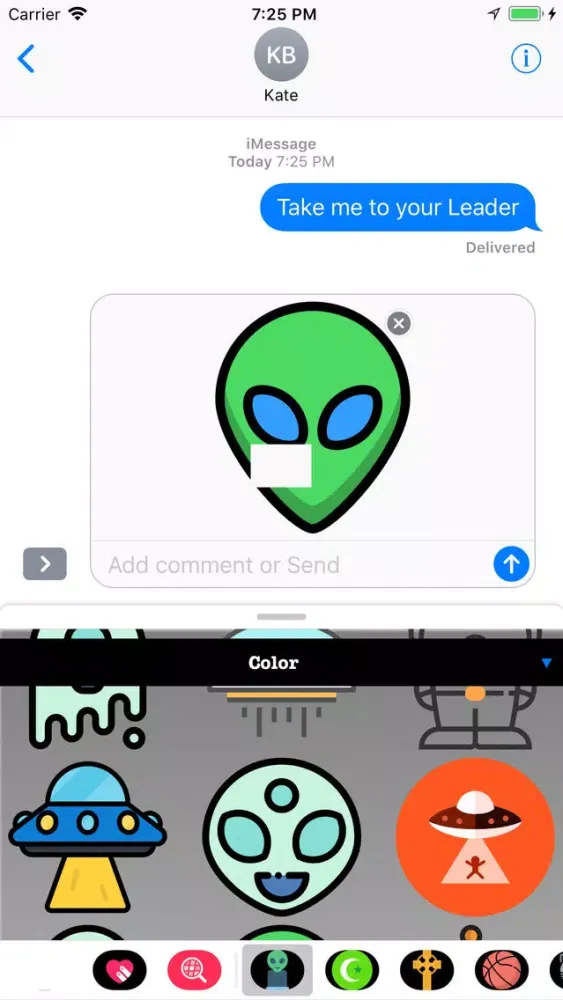 Tangkapan layar Alien Stickers - Outer Space