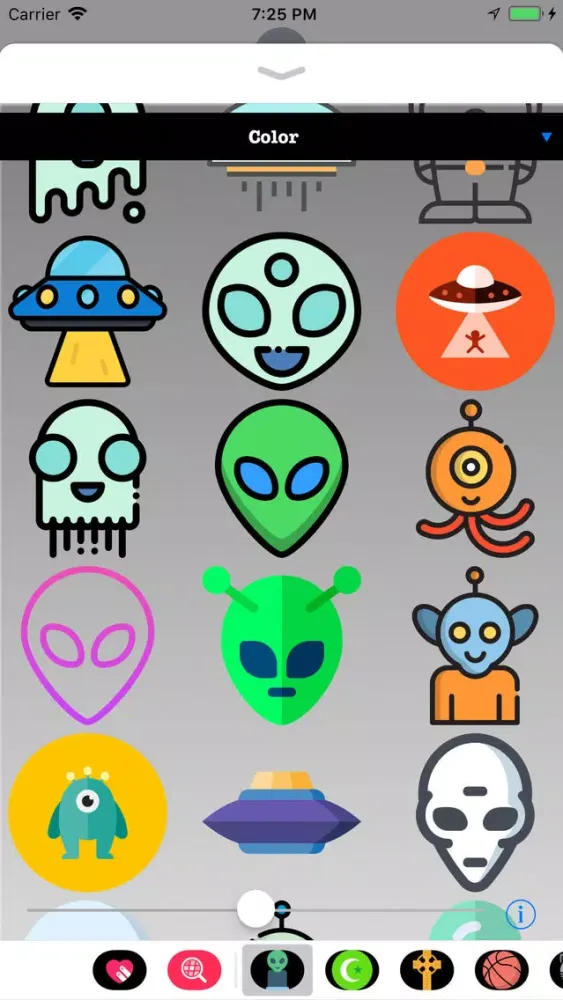 Tangkapan layar Alien Stickers - Outer Space