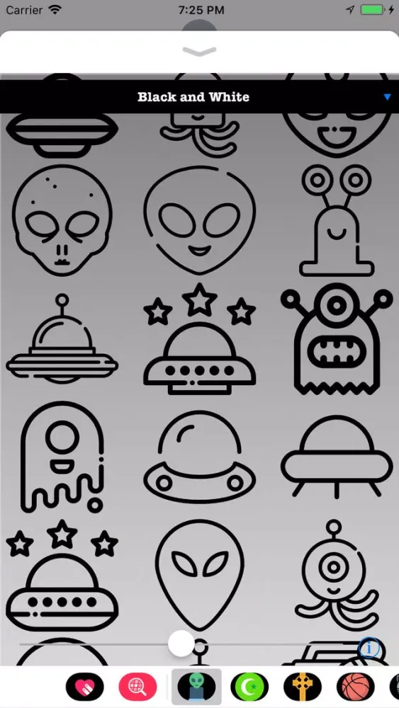 Tangkapan layar Alien Stickers - Outer Space