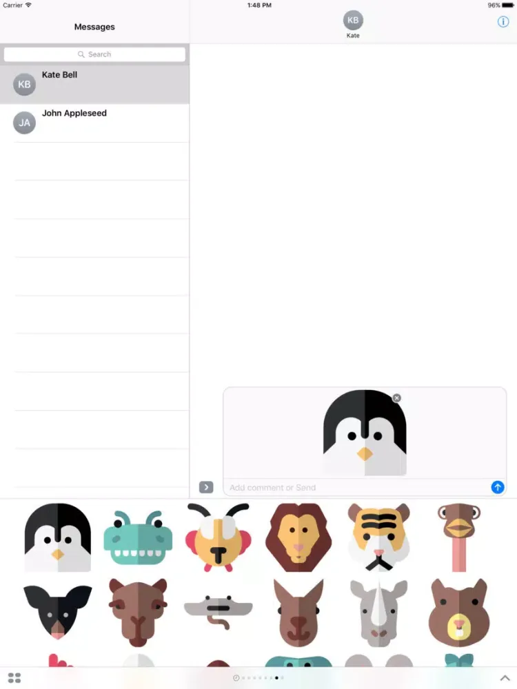 Animal Stickers and Emoji - Cute Pets iPad 应用截图
