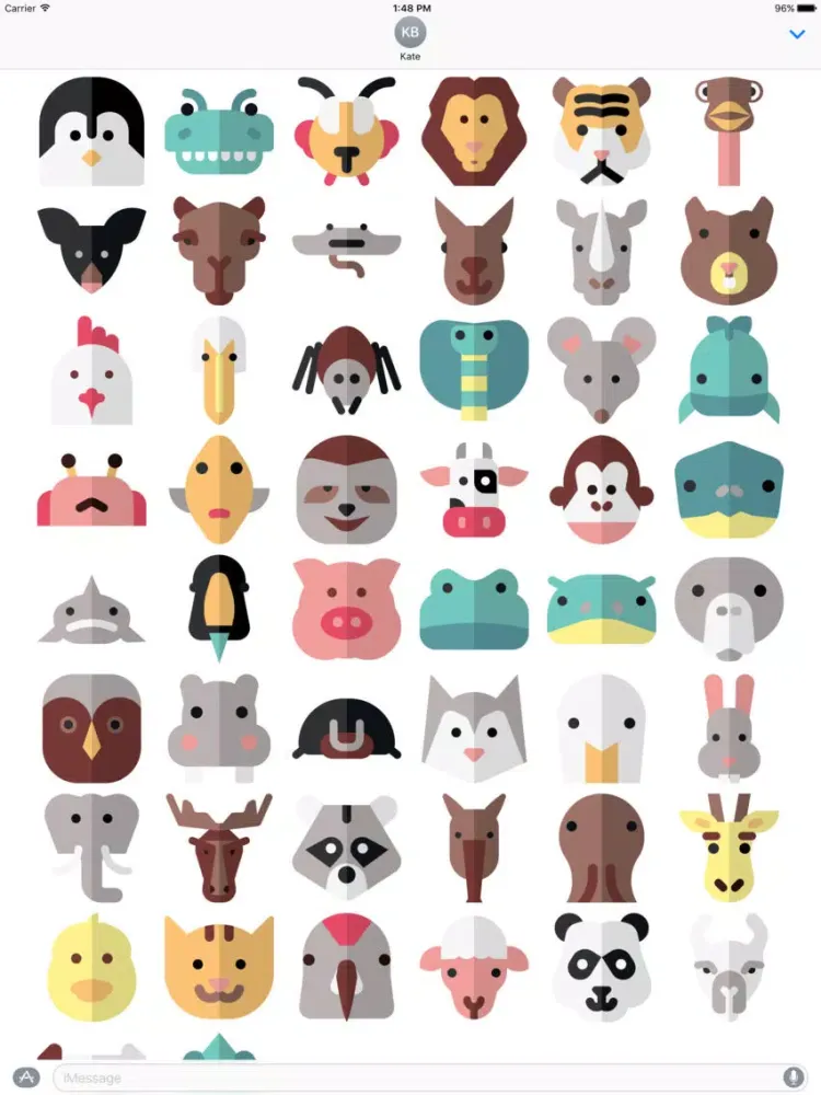 Animal Stickers and Emoji - Cute Pets iPad 应用截图