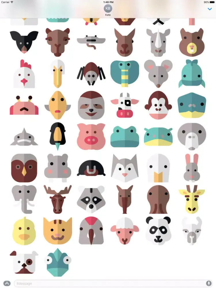 Animal Stickers and Emoji - Cute Pets iPad 应用截图
