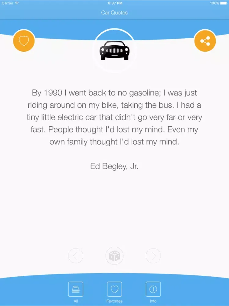 Car Quotes - Wise Words About Autos iPad 应用截图