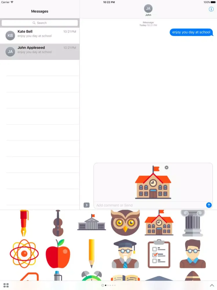 Ảnh chụp màn hình của Education Stickers - Fun School iMessage Pics iPad 