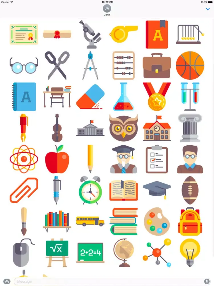 Ảnh chụp màn hình của Education Stickers - Fun School iMessage Pics iPad 