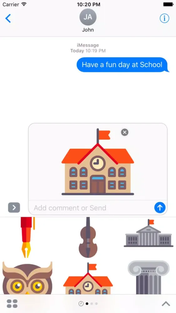 Ảnh chụp màn hình của Education Stickers - Fun School iMessage Pics