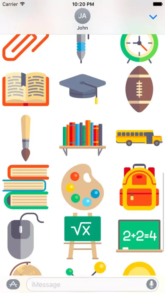 Ảnh chụp màn hình của Education Stickers - Fun School iMessage Pics