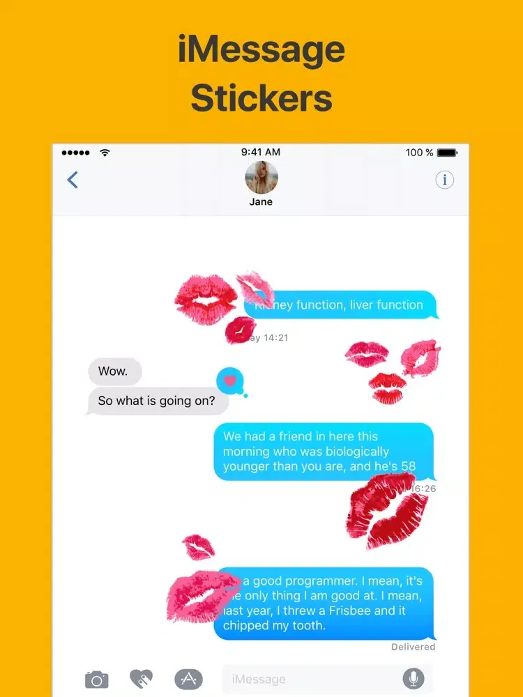 ภาพหน้าจอของ Naughty Lips Kiss Marks Emojis iPad 