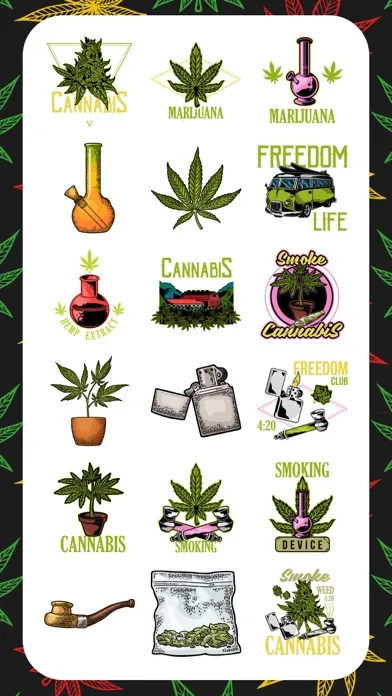 Tangkapan skrin Weed Firm Marijuana Emojis App
