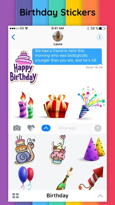 Happy Birthday Stickers Pack স্ক্রিনশট