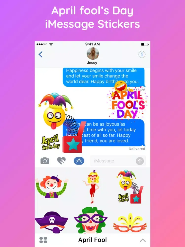 Ảnh chụp màn hình của April Fools' Day Fun Stickers iPad 