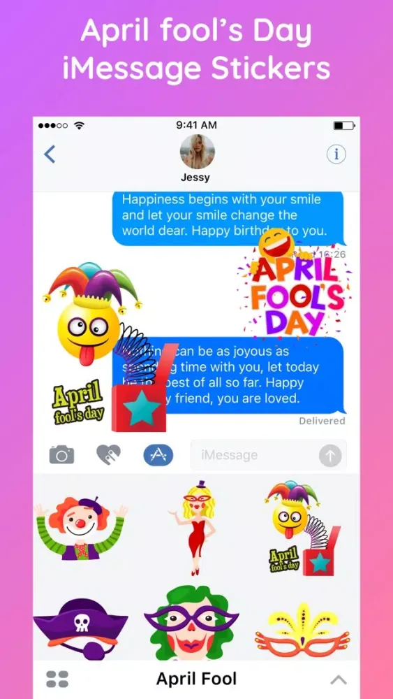 Ảnh chụp màn hình của April Fools' Day Fun Stickers