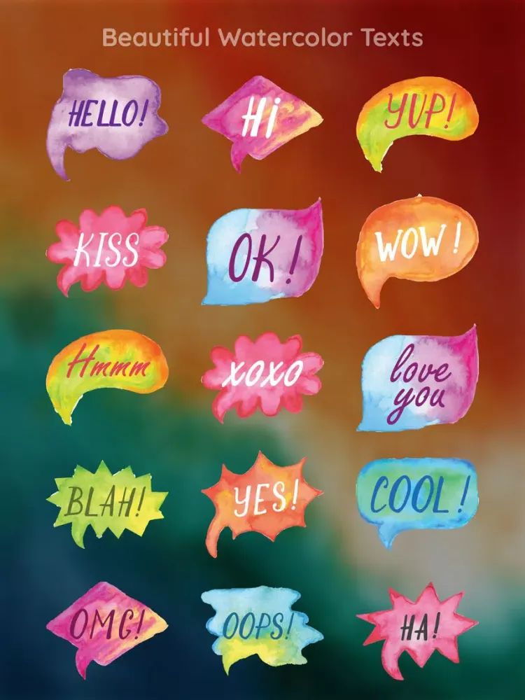 Watercolor Words Sticker Pack iPad 應用截圖