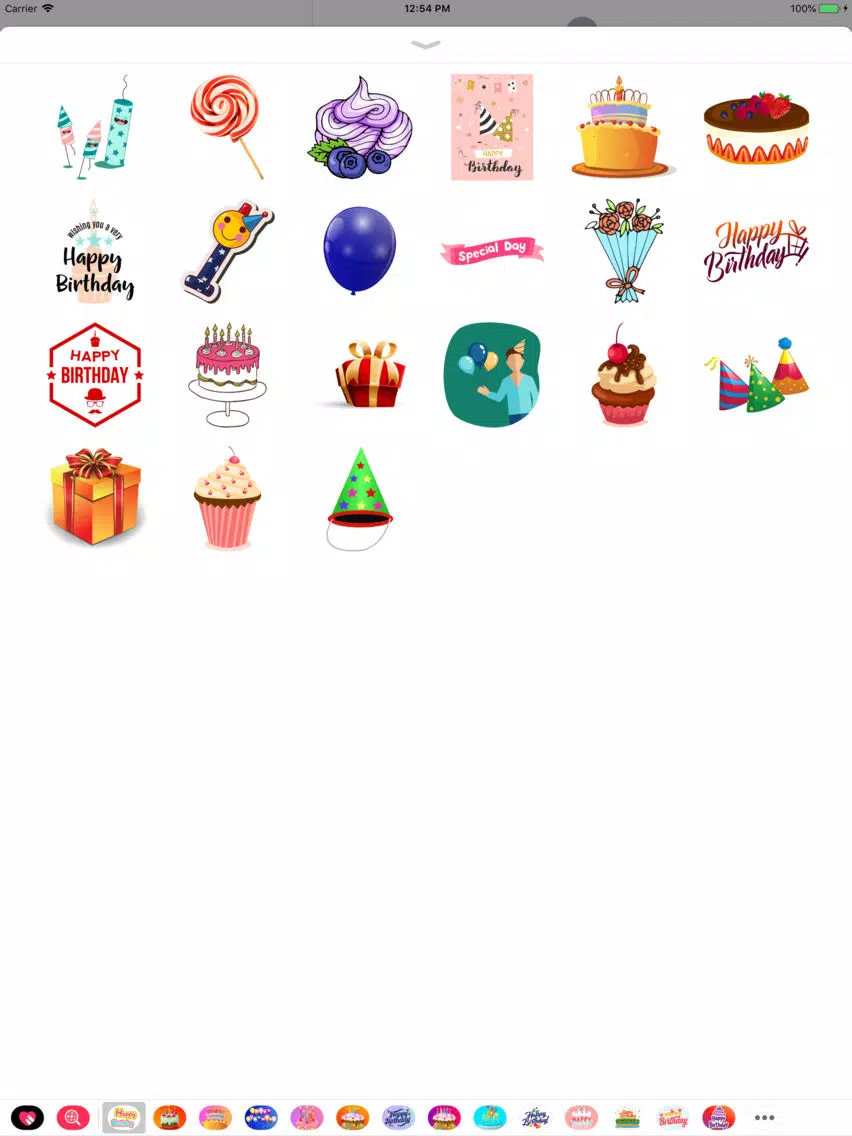 Happy Birthday Card Greets Emo iPad 應用截圖