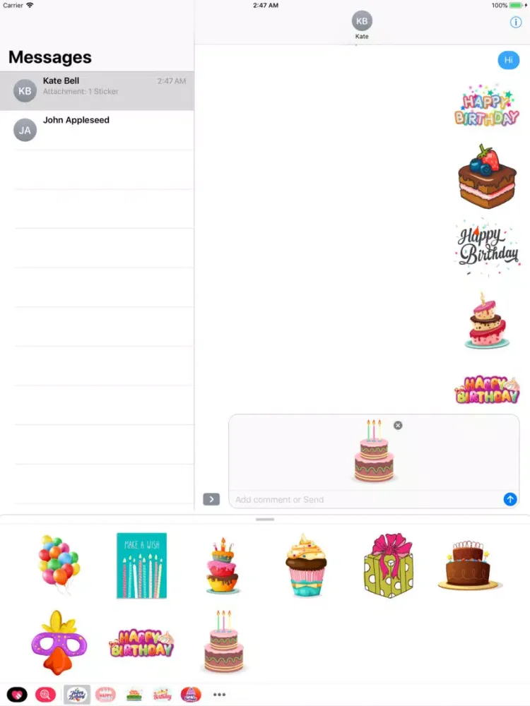 Birthday Cards & Wish Stickers iPad  Screenshots