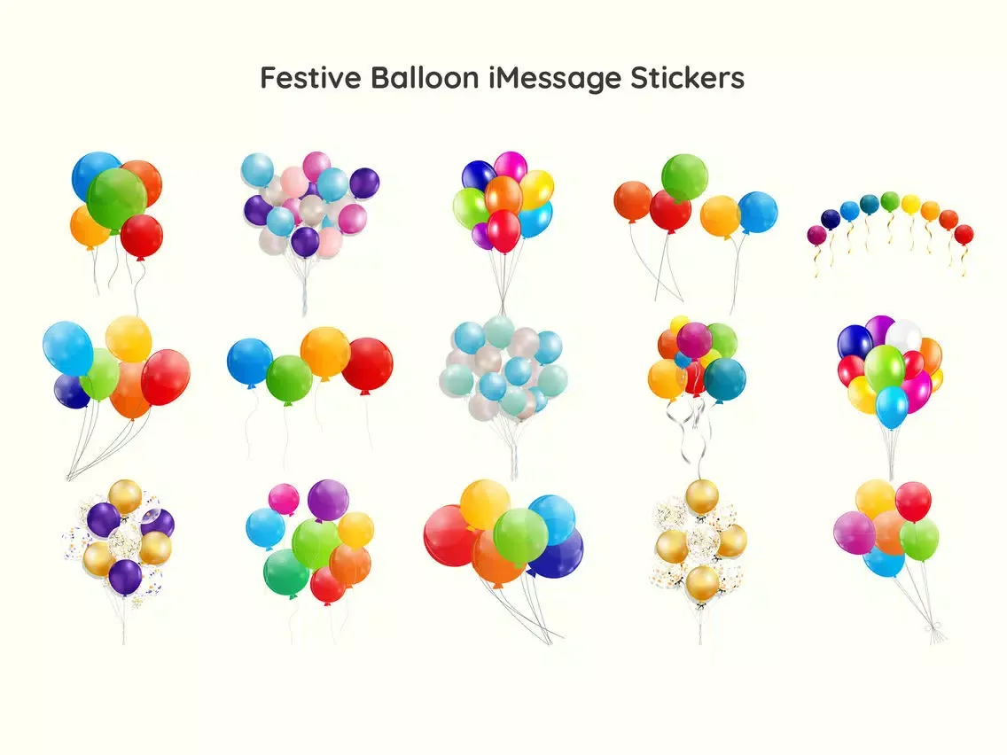 Capturas de pantalla de Colorful Balloons Text Sticker iPad 